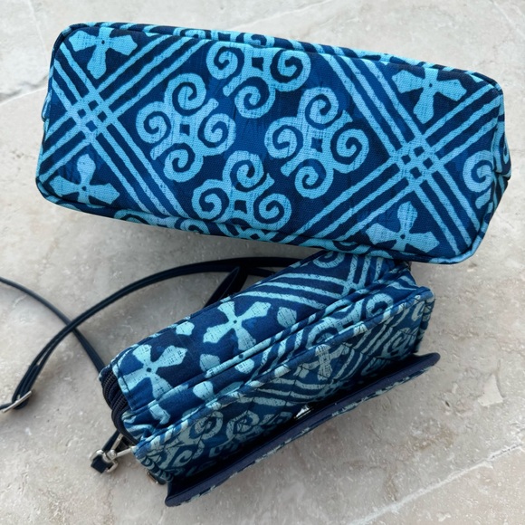 Vera Bradley RFID All in One Crossbody + Matching Pouch in Cuban Tiles Print - Picture 5 of 8